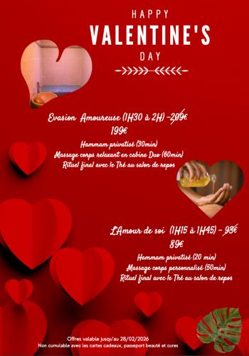 Offres St Valentin  - Paradis Beauté - Soins du corps à Giberville, près de Caen