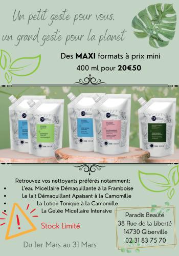 Les maxi format au prix mini  - Paradis Beauté - Soins du corps à Giberville